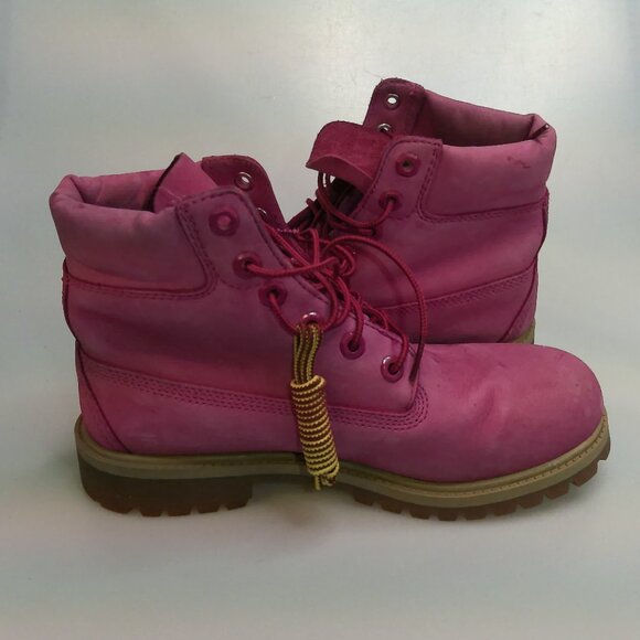 Timberland Boots Women's Size 7 Pink Nellie Chukka Nubuck Leather Shoes - Picture 7 of 10